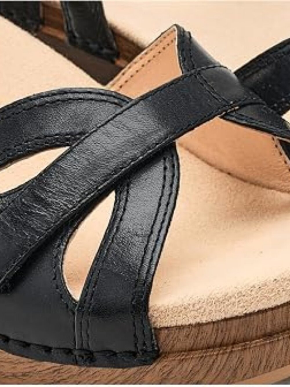 DANSKO Season Platform Adjustable Comfort Sandals Black Leather EU 40 US 9.5-10 - Picture 4 of 9